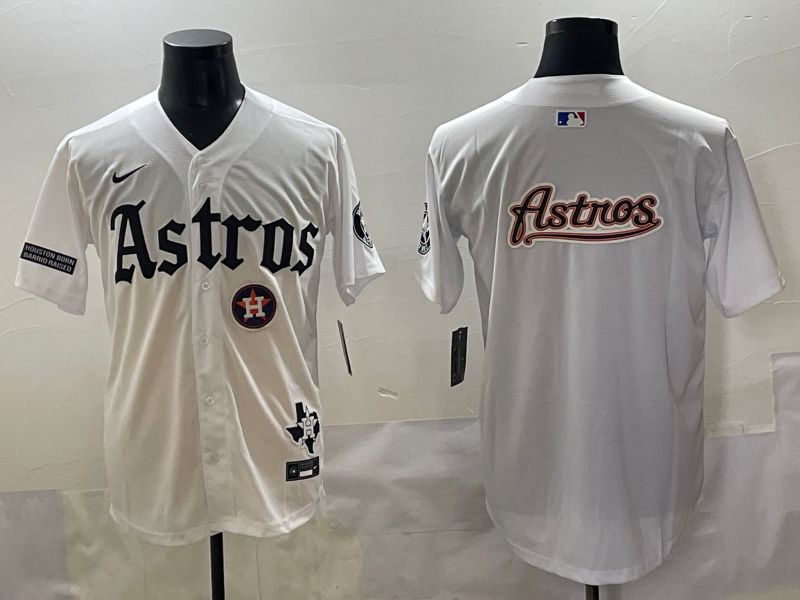 Men 2025 Houston Astros Blank White Five generations Joint Name Nike MLB Jersey style 13->houston astros->MLB Jersey